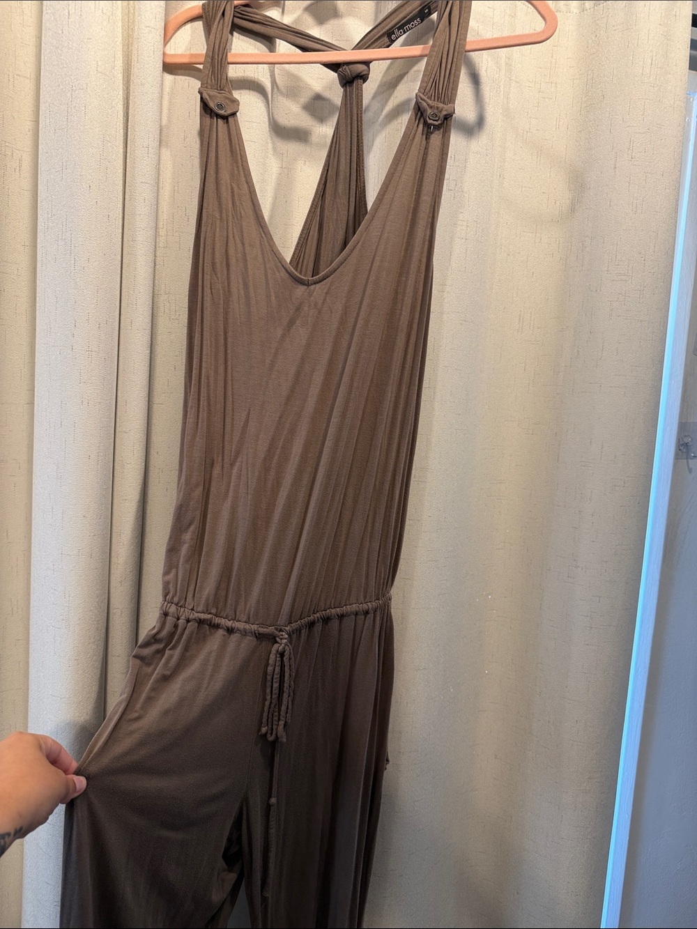 Ella Moss Brown Scoop-Neck Jumpsuit - Picture 3 of 4